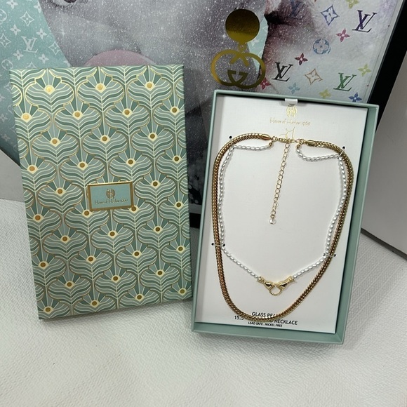House of Harlow Glass Pearl Layered Necklace - Picture 1 of 6